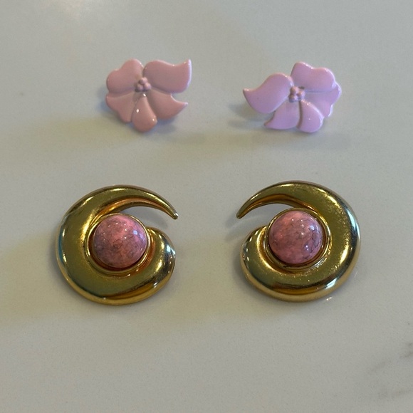Vintage Pink and Gold Earrings Bundle - Picture 1 of 3